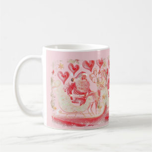 Caneca De Café Papai Noel Ama o Rudolph