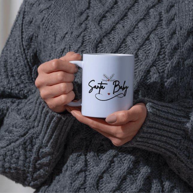Caneca De Café Papai noel Baby - Script Flirty Holiday (Criador carregado)