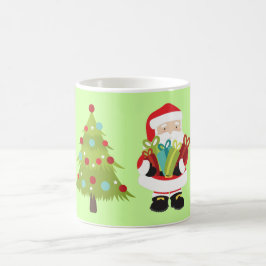 Caneca De Café Papai Noel c/Presentes e Árvore de Natal
