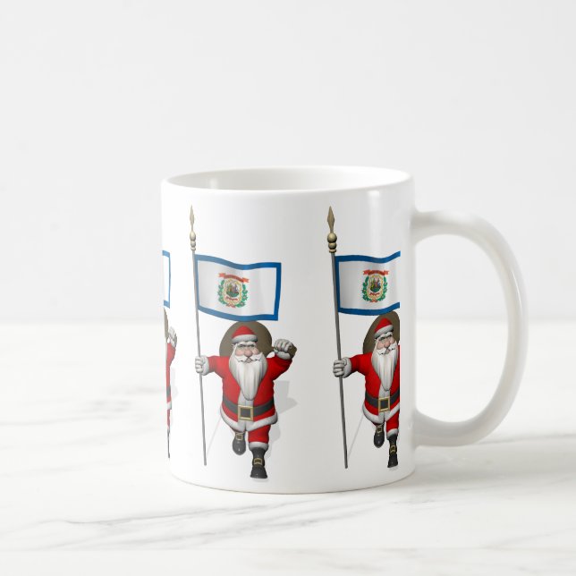 Caneca De Café Papai Noel Com Alferes Da Virgínia Ocidental (Direita)