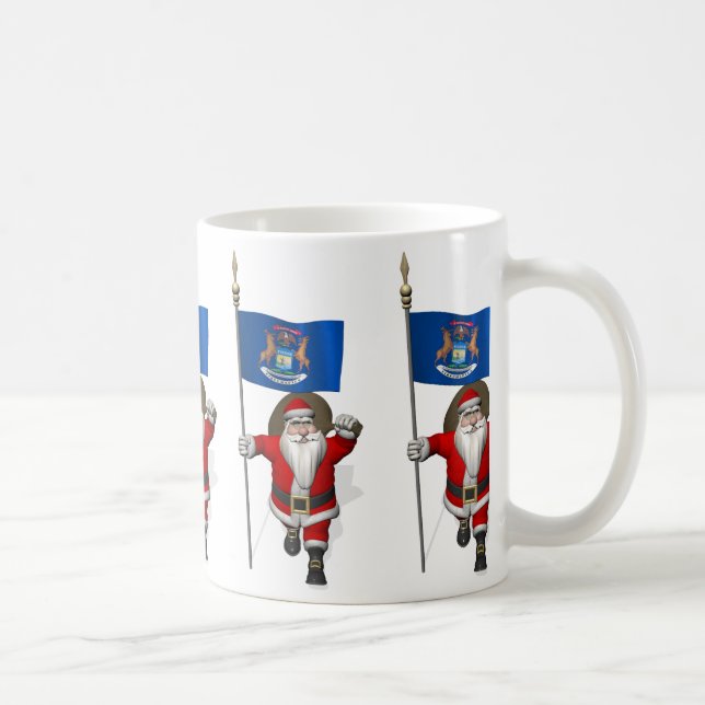 Caneca De Café Papai Noel Com Alferes De Michigan (Direita)