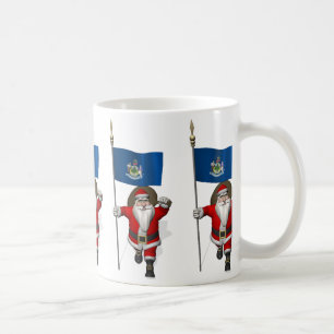 Caneca De Café Papai Noel Com Alferes Do Maine