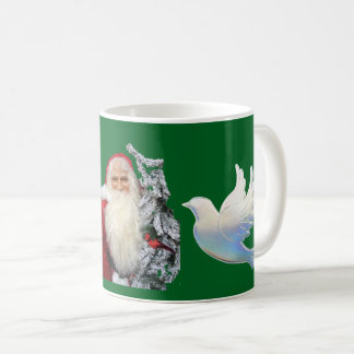 Caneca De Café Papai Noel de Natal e Pombas