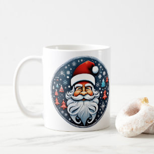 Caneca De Café Papai Noel de Natal Fofo com Árvores Festivas