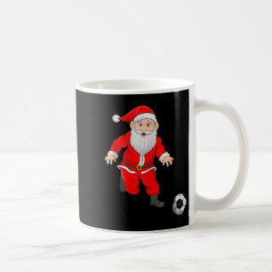Caneca De Café Papai Noel de Natal Jogando Futebol Xmas Srts