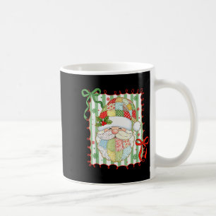 Caneca De Café Papai Noel de Natal Préppy Remendo de Natal Mulher