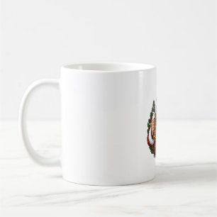 Caneca De Café Papai Noel de Natal segurando copo de cerveja
