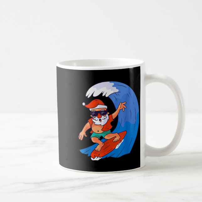 Caneca De Café Papai Noel de surfe Natal Presente de Natal  (Direita)
