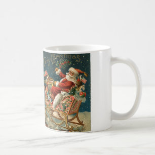 Caneca De Café Papai noel de um vintage do Feliz Natal
