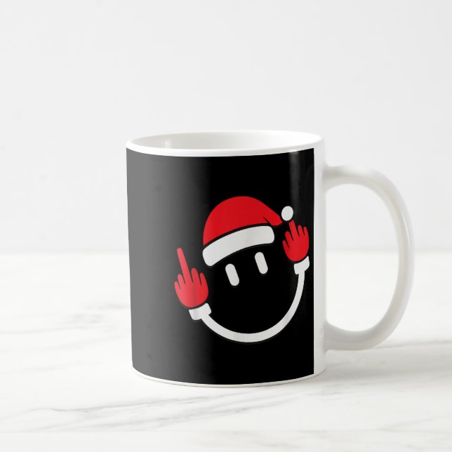 Caneca De Café Papai Noel Dedo do Meio _ Profanidade de Natal (Direita)