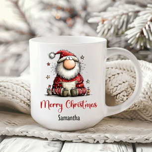 Caneca de Café Papai Noel Desenho Animado Divertid