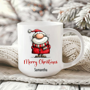 Caneca de Café Papai Noel Divertido e Alegre