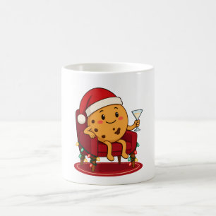 Caneca De Café Papai Noel Diz que É Hora de Leite e Biscoitos