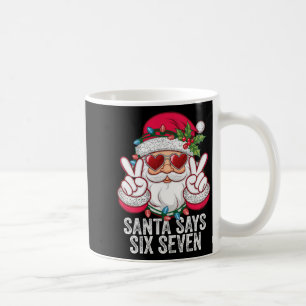 Caneca De Café Papai Noel Diz Seis Sete Natal Engraçado 67 Meme P