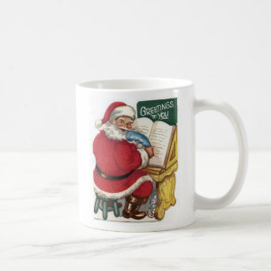Caneca De Café Papai noel do vintage que faz um copo da lista