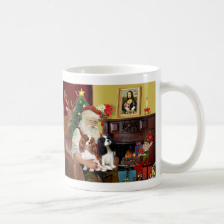 Caneca De Café Papai Noel e 2 Cavalier Kings Charles