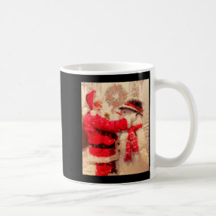 Caneca De Café Papai Noel E Boneco De Neve Na Nevasca