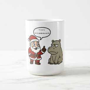 Caneca De Café Papai Noel e hipopótamo engraçados de Natal