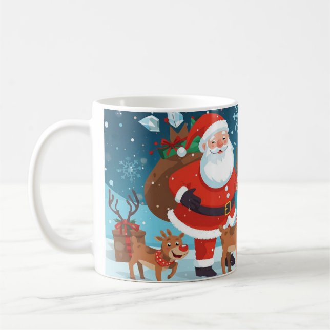 Caneca De Café Papai Noel e os renardos (Esquerda)