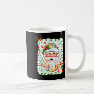Caneca De Café Papai Noel Elegante Natal Remendo Papai Noel Natal