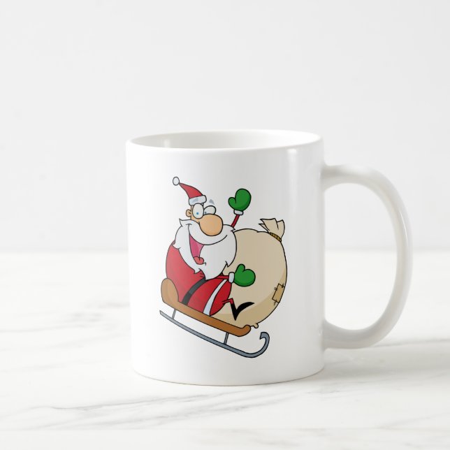 Caneca De Café Papai Noel em Sleigh (Direita)