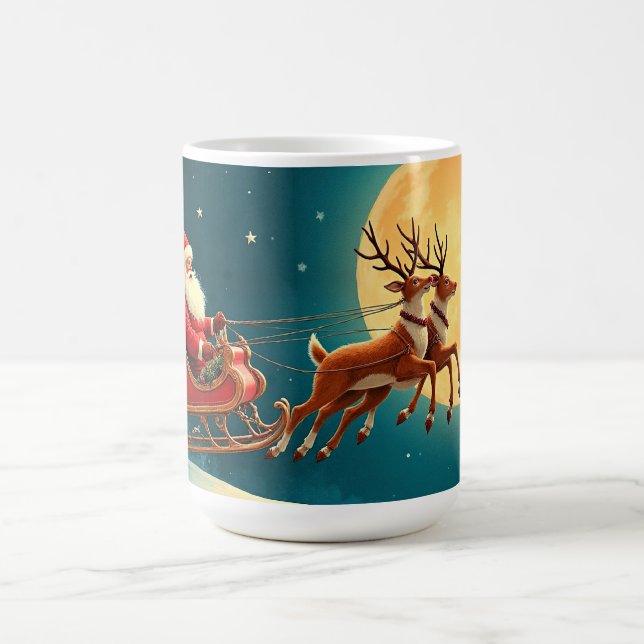 Caneca De Café Papai Noel em trenó com renas (Centro)