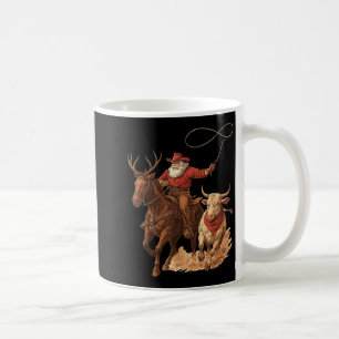 Caneca De Café Papai Noel Engraçado Cowboy Rodeio Rena Veado Ocid