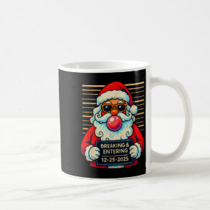 Caneca De Café Papai Noel engraçado invadindo residência no Natal