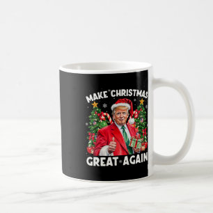 Caneca De Café Papai Noel Engraçado Trump 2025 Faça o Natal Grand