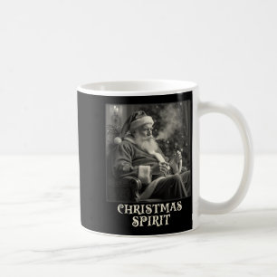 Caneca De Café Papai Noel engraçado vintage fumando camiseta de N