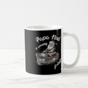 Caneca De Café Papai Noel Está Chegando, Pessoal Natal Cajun Loui