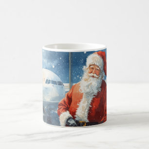 Caneca De Café Papai Noel está no aeroporto