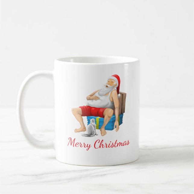 Caneca De Café Papai Noel está tirando um cochilo (Esquerda)