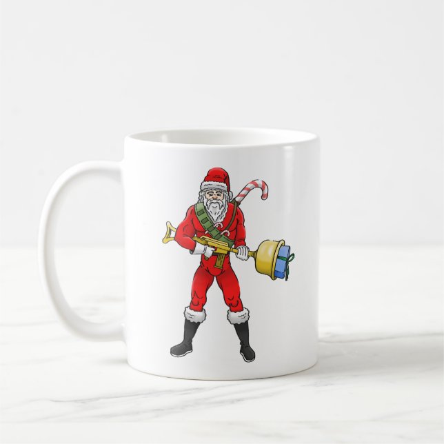 Caneca De Café Papai Noel Feliz Natal Parte 2 (Esquerda)