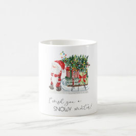 Caneca De Café Papai Noel fofo, trenó, presentes