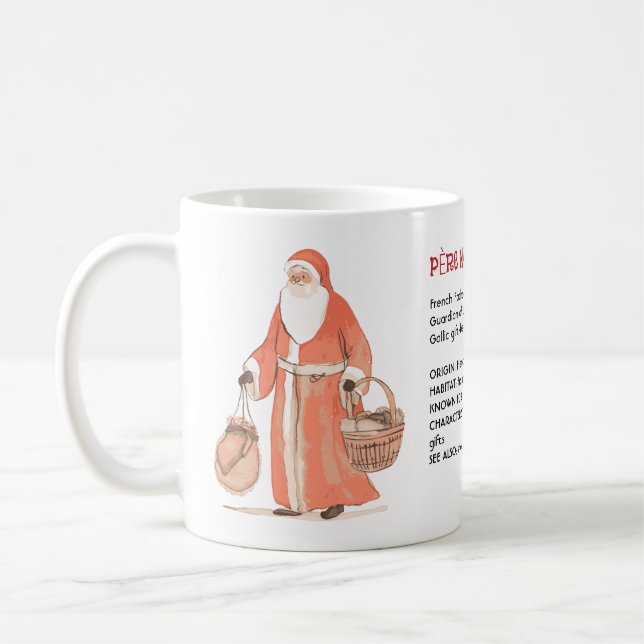 Caneca De Café Papai Noel francês Pai Natal Dicionário  (Esquerda)