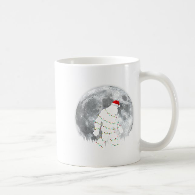 Caneca De Café Papai Noel Funny Bigfoot Lua Natal Luzes Xmas Sas (Direita)