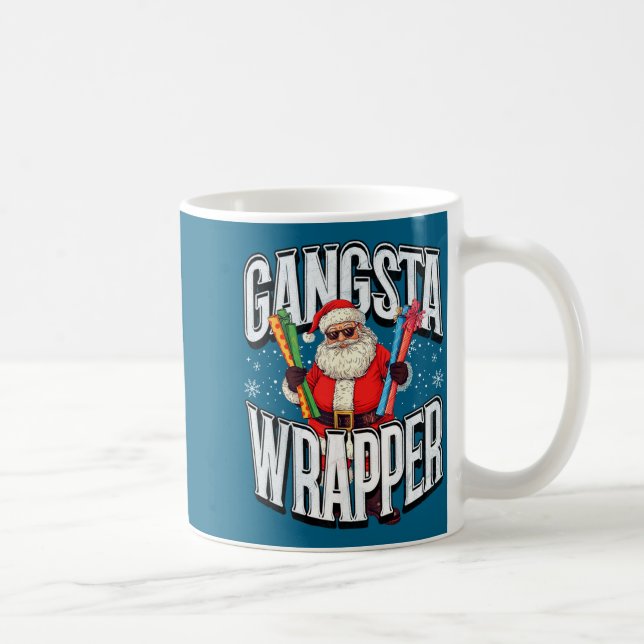 Caneca De Café Papai Noel Gangsta Wrapper Natal Divertido  (Direita)