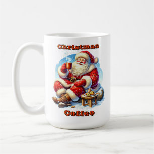 Caneca De Café Papai Noel gostando de biscoitos e bebidas quentes