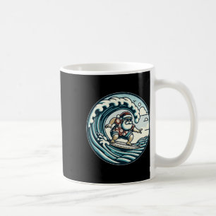 Caneca De Café Papai Noel Havaiano Surfando Natal Aloha Trópico