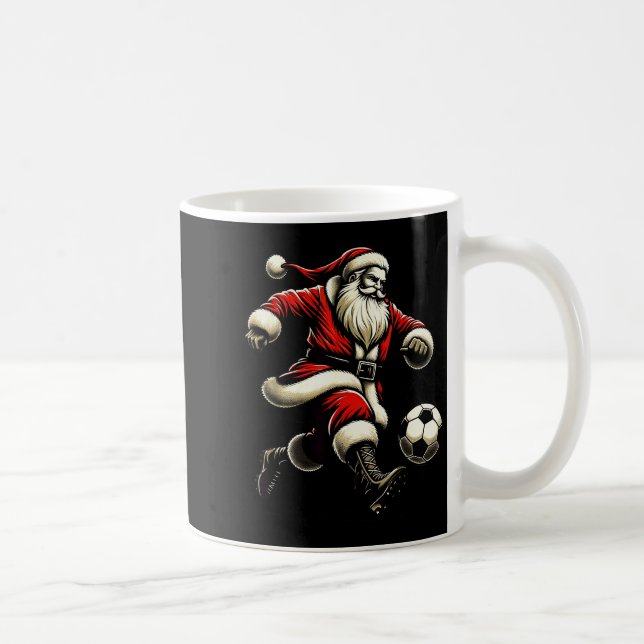 Caneca De Café Papai Noel joga futebol Srts, Natal Natal Mulheres (Direita)