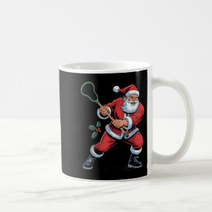 Caneca De Café Papai Noel Jogando Lacrosse Festa Divertida de Nat