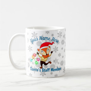 Caneca De Café Papai noel Membro Dançante de Raposa Personalizado