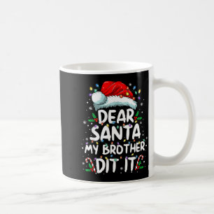 Caneca De Café Papai Noel Meu Irmão Fez Isso Camisas Engraçadas D