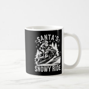 Caneca De Café Papai Noel Moto de Neve Andar Moto de Neve Natal
