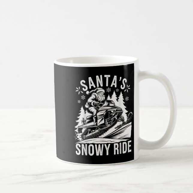 Caneca De Café Papai Noel Moto de Neve Andar Moto de Neve Natal  (Direita)