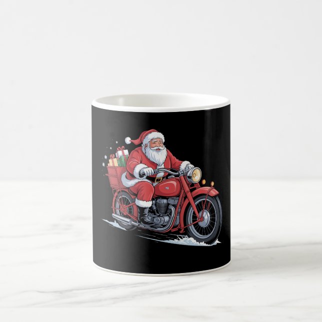 Caneca De Café Papai Noel Motociclista de Natal (Centro)