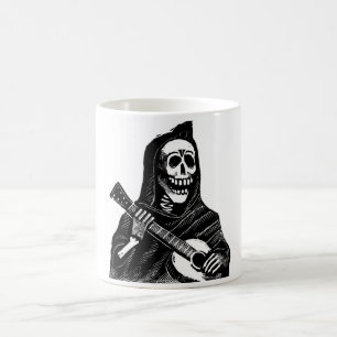 Caneca De Café Papai noel Muerte com a guitarra cerca dos 1900s