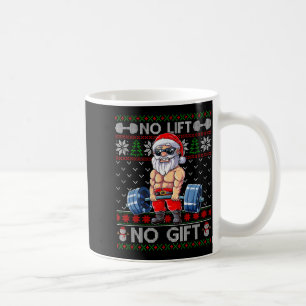Caneca De Café Papai Noel Musculoso Engraçado Levantando Camiseta