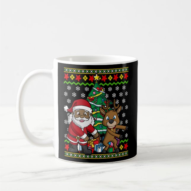 Caneca De Café Papai Noel negro-americano (Esquerda)